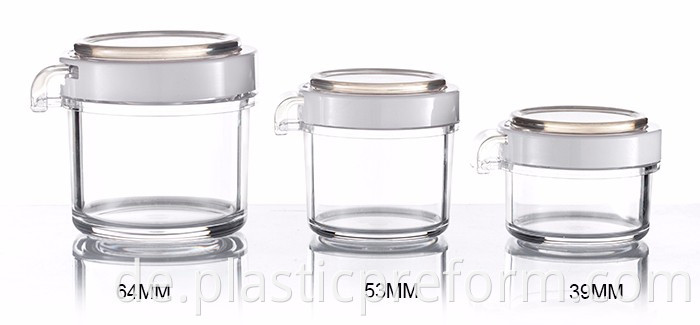 Hochwertige 300 ml klare Plastikgläser für Lebensmittel, Gewürz, Zucker, Süßigkeiten, Honig, Jam -Haustierglas